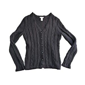 Harold's S Cable Knit Sweater Silk Wool Angora Cashmere Button Cardigan